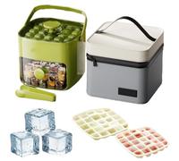 The Ultimate Garden Party Ice Maker,Double-Deck 48 Cubes 2 In 1 Portable Instant Ice Maker with Secure Sealing Lid Ice Tongs and Insulated Bag,for Freezer Drinks Parties Kitchen and Picnic (green)