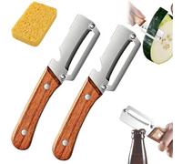 The Ultimate Kitchen Peeler, Zero Snag Wooden Peeler, Vegetable Multi-Functional Wooden Handle Peelers, Thickened Wood Peelers for Kitchen, for Bottle Opener, Fruit Veggie Pumpkin Papaya (2pcs)