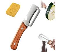 The Ultimate Kitchen Peeler, Zero Snag Wooden Peeler, Vegetable Multi-Functional Wooden Handle Peelers, Thickened Wood Peelers for Kitchen, for Bottle Opener, Fruit Veggie Pumpkin Papaya (1pcs)