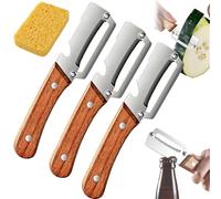 The Ultimate Kitchen Peeler, Zero Snag Wooden Peeler, Vegetable Multi-Functional Wooden Handle Peelers, Thickened Wood Peelers for Kitchen, for Bottle Opener, Fruit Veggie Pumpkin Papaya (3pcs)