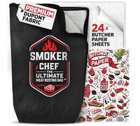 The Ultimate Meat Resting Bag™ - 21" Black BBQ Blanket for Resting Meat - BBQ Blanket for Brisket - 24 x Butcher Paper Sheets - Insulated - Leakproof - Heavy-Duty - By Smoker Chef