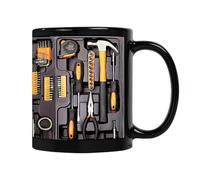 The Ultimate Mechanic's Toolbox Mug, 11oz Ceramic Mechanic Toolbox Coffee Cup, Realistic Tool Pattern Design, for Husband Dad Friends Mechanics(A)