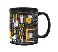 The Ultimate Mechanic's Toolbox Mug, 11oz Ceramic Mechanic Toolbox Coffee Cup, Realistic Tool Pattern Design, for Husband Dad Friends Mechanics(C)