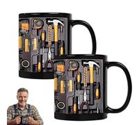 The Ultimate Mechanic's Toolbox Mug, Funny Coffee Mug Mechanic Toolbox Set, 11OZ Ceramic Mechanic Coffee Cup, Realistic Details for Husband, Dad, Friends and Auto/Car Mechanics (2PCS)