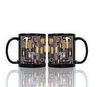 The Ultimate Mechanic's Toolbox Mug, Mechanic Toolbox Mug, 11 Oz, with Comfortable Handle, Realistic Tool Details & Comfortable Handle, for Mechanics, Dad & Handymen Daily Use (2PC)