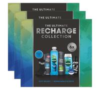 The Ultimate Men Recharge Grooming Gift Set - 3 Pack, Luxury Bath and Body Care Collection with Shampoo, Shower Gel, Body Wash, Bath Soak, Bodyspray and Lip Balm, Gift Set for Him