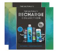 The Ultimate Men's Recharge Grooming Gift Set - 2 Pack, Luxury Bath and Body Care Collection with Shampoo, Shower Gel, Body Wash, Bath Soak, Bodyspray and Lip Balm, Gift Set for Him