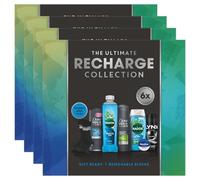 The Ultimate Men's Recharge Grooming Gift Set - 4 Pack, Luxury Bath and Body Care Collection with Shampoo, Shower Gel, Body Wash, Bath Soak, Bodyspray and Lip Balm, Gift Set for Him