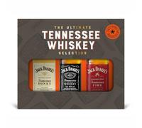 The Ultimate Tennessee Whiskey Selection - 3 x 5cl Jack Daniels: Original (40% ABV), Honey (35%) & Fire (35%)