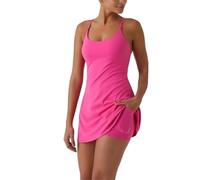 The Ultimate Tummy Control Backless Active Dress,Made for Movement & Easy Bathroom Breaks,Women Exercise (Deep Pink,S)