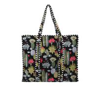 The Ultimate Velvet Cactus Tote Conscious Yoga Collective Black One Size