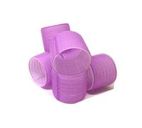 THE UM24 6 Pack Super Jumbo Self Grip Hair Rollers Pro Salon Hairdressing - Big Curlers Create Volume For Long Hair (Purple)