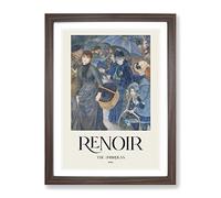 The Umbrellas By Pierre Auguste Renoir Exhibition Museum Painting Framed Print | A2 Walnut Framed Wall Art | Ready to Hang | Modern Historical Picture | Living Room Bedroom Lounge Office