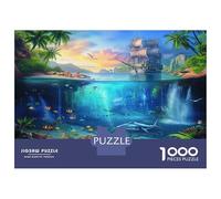 The Underwater World 1000 Piece Jigsaw Puzzle As Interlocking Puzzles Personalised Jigsaws Tropical Lake Waterfall for Anxiety Relief Games during Family Puzzle Night 52x38cm/1000pcs