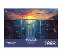 The Underwater World 1000 Piece Jigsaw Puzzles for Adults Featuring Artistic Design Centenary Jigsaws Sunset Ocean Waterfall As Dementia Friendly Activities for Concentration Games 38x26cm/1000pcs