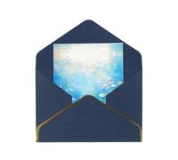 The Underwater World Elegant Greeting Card - Premium Pearlescent Paper Folding Card With Gold Trim, Ideal For Holiday Greetings, Birthdays, Weddings, And Valentine'S Day