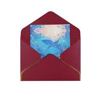 The Underwater World Elegant Greeting Card - Premium Pearlescent Paper Folding Card With Gold Trim, Ideal For Holiday Greetings, Birthdays, Weddings, And Valentine'S Day
