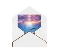 The Underwater World Elegant Greeting Card - Premium Pearlescent Paper Folding Card With Gold Trim, Ideal For Holiday Greetings, Birthdays, Weddings, And Valentine'S Day