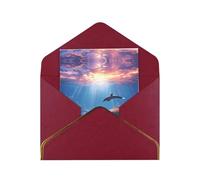 The Underwater World Elegant Greeting Card - Premium Pearlescent Paper Folding Card With Gold Trim, Ideal For Holiday Greetings, Birthdays, Weddings, And Valentine'S Day