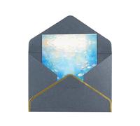 The Underwater World Elegant Greeting Card - Premium Pearlescent Paper Folding Card With Gold Trim, Ideal For Holiday Greetings, Birthdays, Weddings, And Valentine'S Day