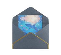 The Underwater World Elegant Greeting Card - Premium Pearlescent Paper Folding Card With Gold Trim, Ideal For Holiday Greetings, Birthdays, Weddings, And Valentine'S Day