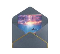 The Underwater World Elegant Greeting Card - Premium Pearlescent Paper Folding Card With Gold Trim, Ideal For Holiday Greetings, Birthdays, Weddings, And Valentine'S Day
