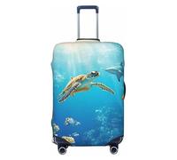 The Underwater World of Coral Reefs, Sharks and Parrot Fish Elastic Travel Luggage Cover Suitcase Protector, Print Suitcase Baggage Cover Anti-Scratch