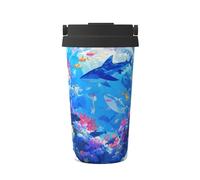 The Underwater World Portable Insulated Coffee Mug â€“ Stylish Full-Print Vacuum Insulated Mug, Perfect for Travel, Office, and Car Use