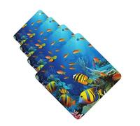 The Underwater World Tropical Fish 4 Pcs Car Air Freshener Lavender Hanging Scented Cards Automotive Scented Hanging Sheets Square For Car Home Office Closet Bathroom