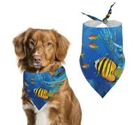 The Underwater World Tropical Fish Dog Bandana Triangle Dog Scarf Washable Polyester Dog Bibs Cute Pet Bandana for Medium Large Dogs Puppy and Cats