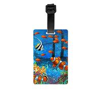 The Underwater World Tropical Fish Luggage Tags, Bag Tag for Baggage, Suitcase Tags,Luggage Tag with Name Id Card, for Women Men Travel