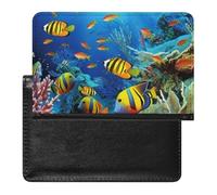 The Underwater World Tropical Fish Passport Cover Protector Rfid Blocking Passport Holder Id Card Holder Secure Travel Wallet Organizer for Passport Tickets Credit Cards, style, One Size