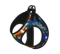 The Underwater World Tropical Fish Print Reflective No Choke Pet Vest Harness,Adjustable Soft Padded Dog Harness With Easy Control Handle