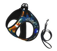 The Underwater World Tropical Fish Print Reflective No Choke Pet Vest Harness,Adjustable Soft Padded Dog Harness With Easy Control Handle