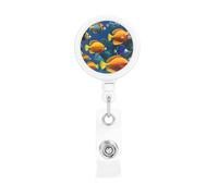 The Underwater World Tropical Fish Print Retractable Badge Holder, Cute Nursing Badge Reel, Badge Clip Id Card Holders