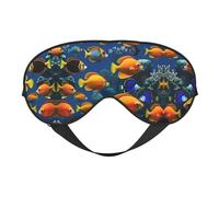 The Underwater World Tropical Fish Print Soft Eye Mask for Women Men Comfortable with Adjustable Strap for Travel Yoga Nap Shift Work