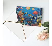 The Underwater World Tropical Fish Printed Blank Greeting Card-Christmas Card,Thank You Cards,Party Invitation Card Festival Greeting Cards & All Occasion White