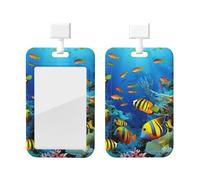 The Underwater World Tropical Fish Printed Card Badge Holder Id Badge Card Holder Badge Holders with Lanyards for Offices Staff Access Card Metro Card