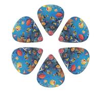The Underwater World Tropical Fish Printed Guitar Picks -6 Pcs Guitar Picks Plectrum,Guitar Accessories,Electric Guitar Pick, Bass & Ukulele 0.96mm