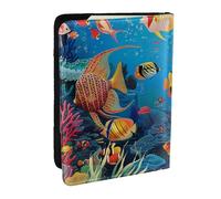 The Underwater World Tropical Fish Printed Passport Holder - 6.5 x 4.5 Inch RFID Blocking Travel Wallet,Stylish Passport Cover,Lightweight Document Organizer for Cards