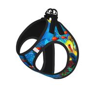 The Underwater World Tropical Fish Printing Puppy Summer Vest Harness With Reflective,Dog Accessories For Small Medium Large Dogs And Cats