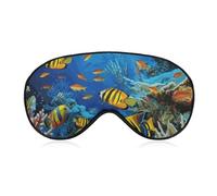 The Underwater World Tropical Fish Sleep Mask Soft Comfortable Eye Mask with Adjustable Strap Eye Cover Eye Shade for Men Women Work Travel
