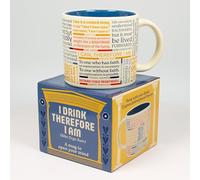 The Unemployed Philosophers Guild I Drink Therefore I Am Coffee Mug - Featuring 23 Great Philosophical Quotes - Comes in a Fun Box, 14 oz.