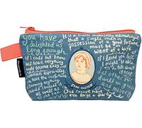The Unemployed Philosophers Guild Jane Austen Bag - 9" Zipper Pouch for Pencils, Tools, Cosmetics and More