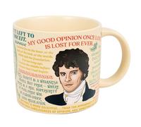 The Unemployed Philosophers Guild Mr. Darcy Pride and Prejudice Mug - Quotes and a Portrait of Jane Austen's Romantic Hero, Comes in Gift Box, 14 oz