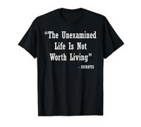 The Unexamined Life is Not Worth Living Socrates Value Graphic T-Shirt, Men, Black, XL