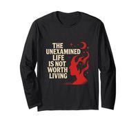 The Unexamined Life Thoughtful Quote Design Long Sleeve T-Shirt