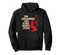 The Unexamined Life Thoughtful Quote Design Pullover Hoodie