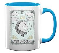 The Unicorn 15 Stars Tarot Card Ceramic Tea Coffee Mug Light Blue