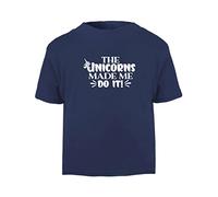 The Unicorns Made me do it [BBY6] Short Sleeve Cotton Toddler t Shirt, 3-4 Years, Navy